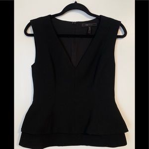 BCBG Sleeveless Tiered Peplum Top